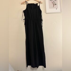 Calvin Klein Black Sleeveless Tie-Waist Jumpsuit